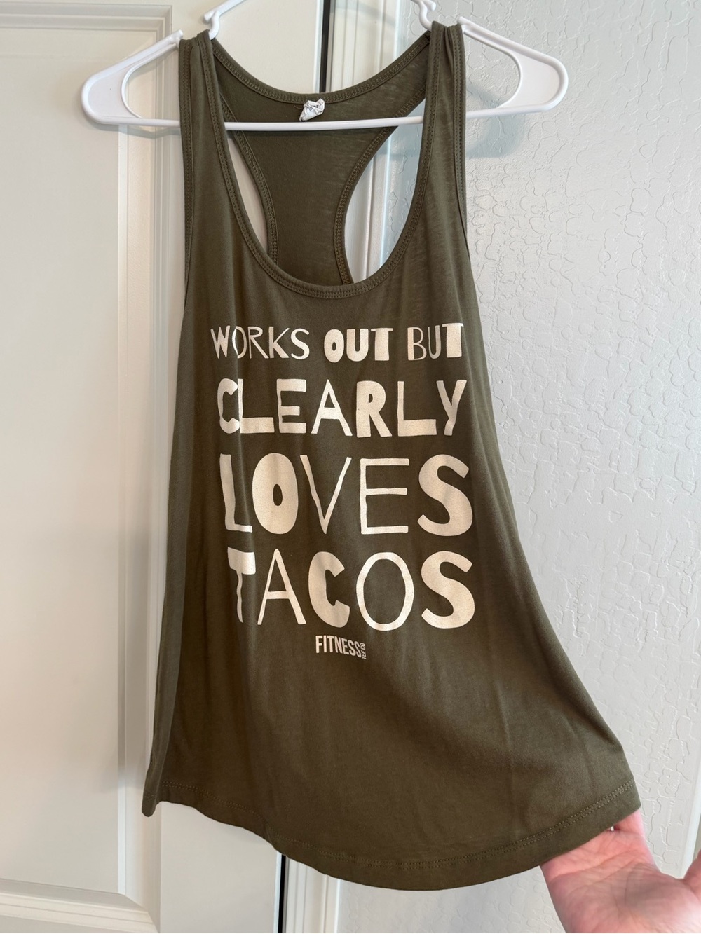 Constantly Varied Gear Olive Green Racerback Tank with White Graphic